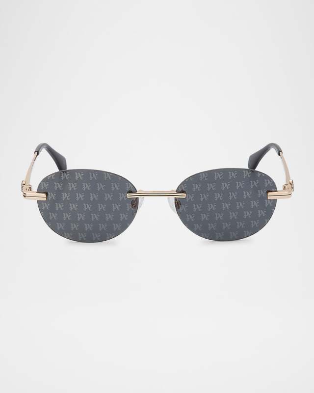 Crystal Metal Oval Sunglasses